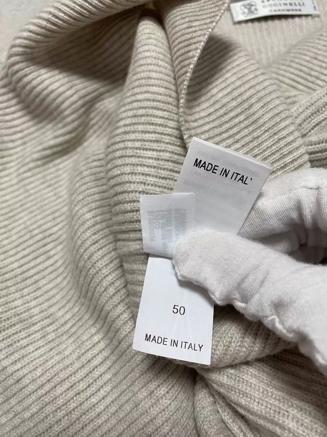Brunello Cucinelli Brunello Cucinelli Oatmeal Cashmere Sweater Size US XL / EU 56 / 4 - 6 Thumbnail