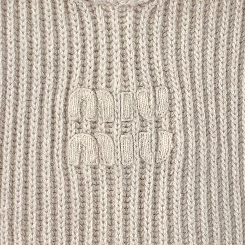 Miu Miu brown letter embroidered knit sweater Size M / US 6-8 / IT 42-44 - 4 Thumbnail