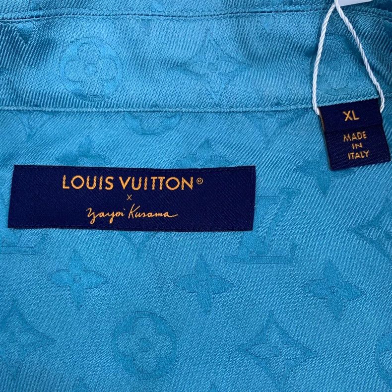 Louis Vuitton Louis Vuitton x Kusama Blue Silk Shirt Size US XL / EU 56 / 4 - 5 Thumbnail