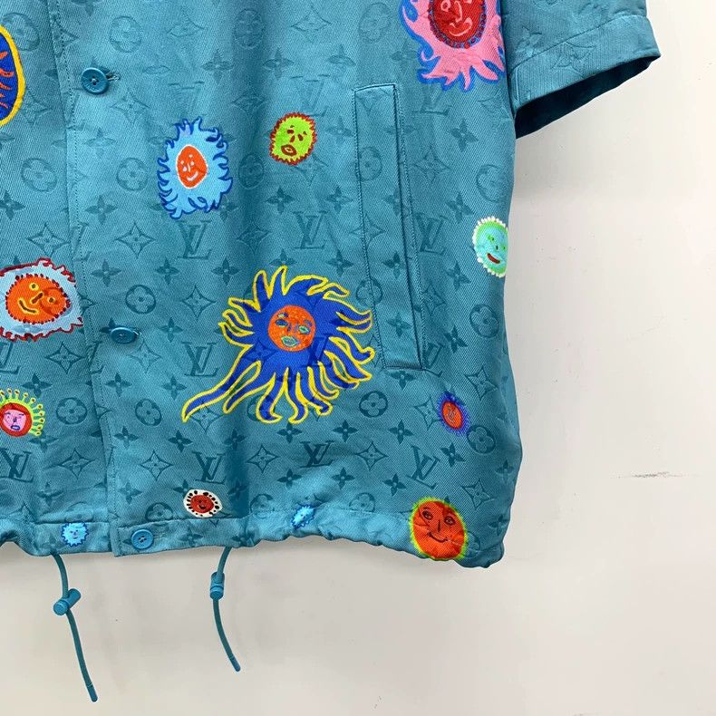 Louis Vuitton Louis Vuitton x Kusama Blue Silk Shirt Size US XL / EU 56 / 4 - 4 Thumbnail