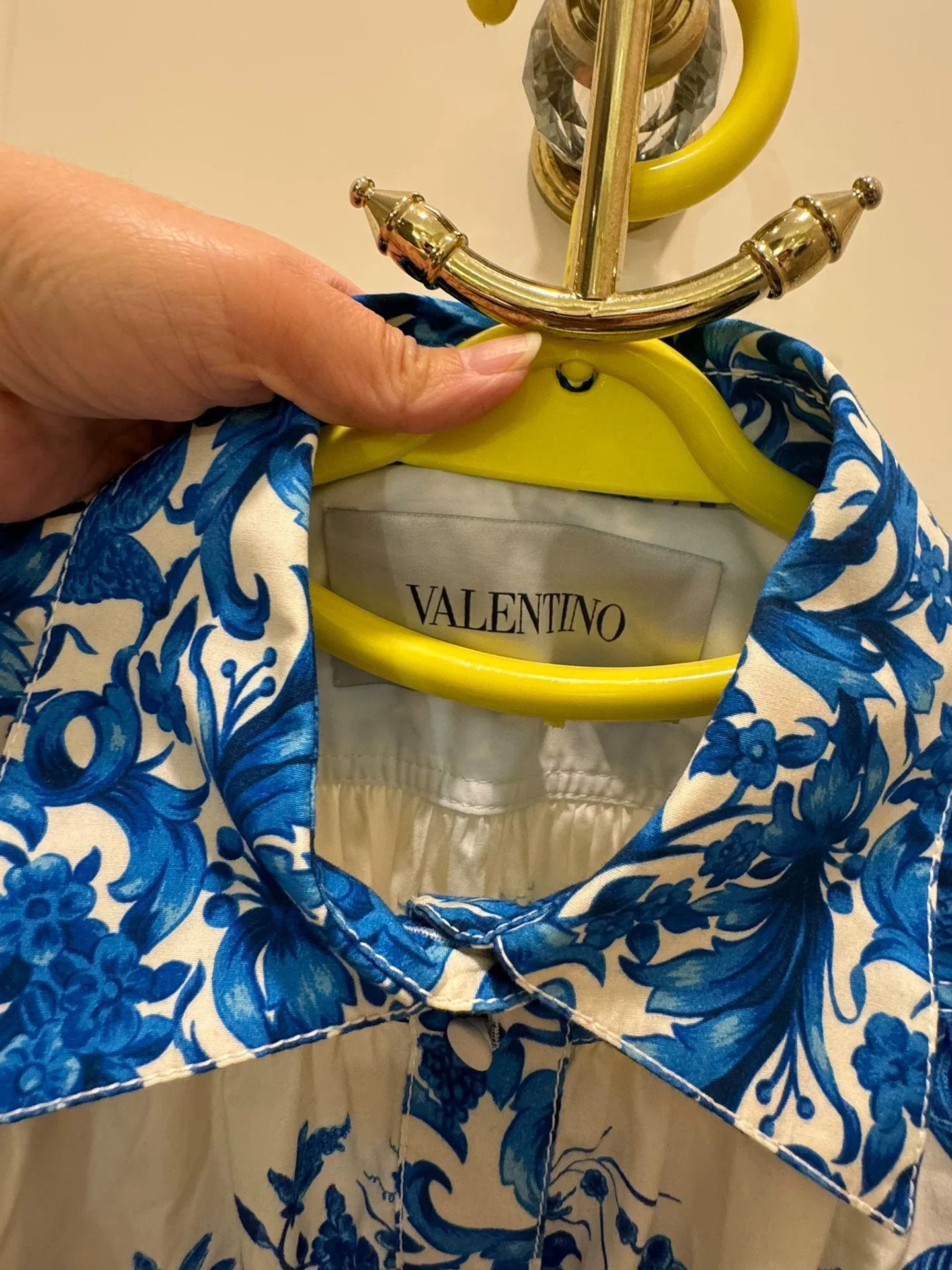 Valentino Valentino Blue and White Cotton Dress Size US M / EU 48-50 / 2 - 5 Thumbnail