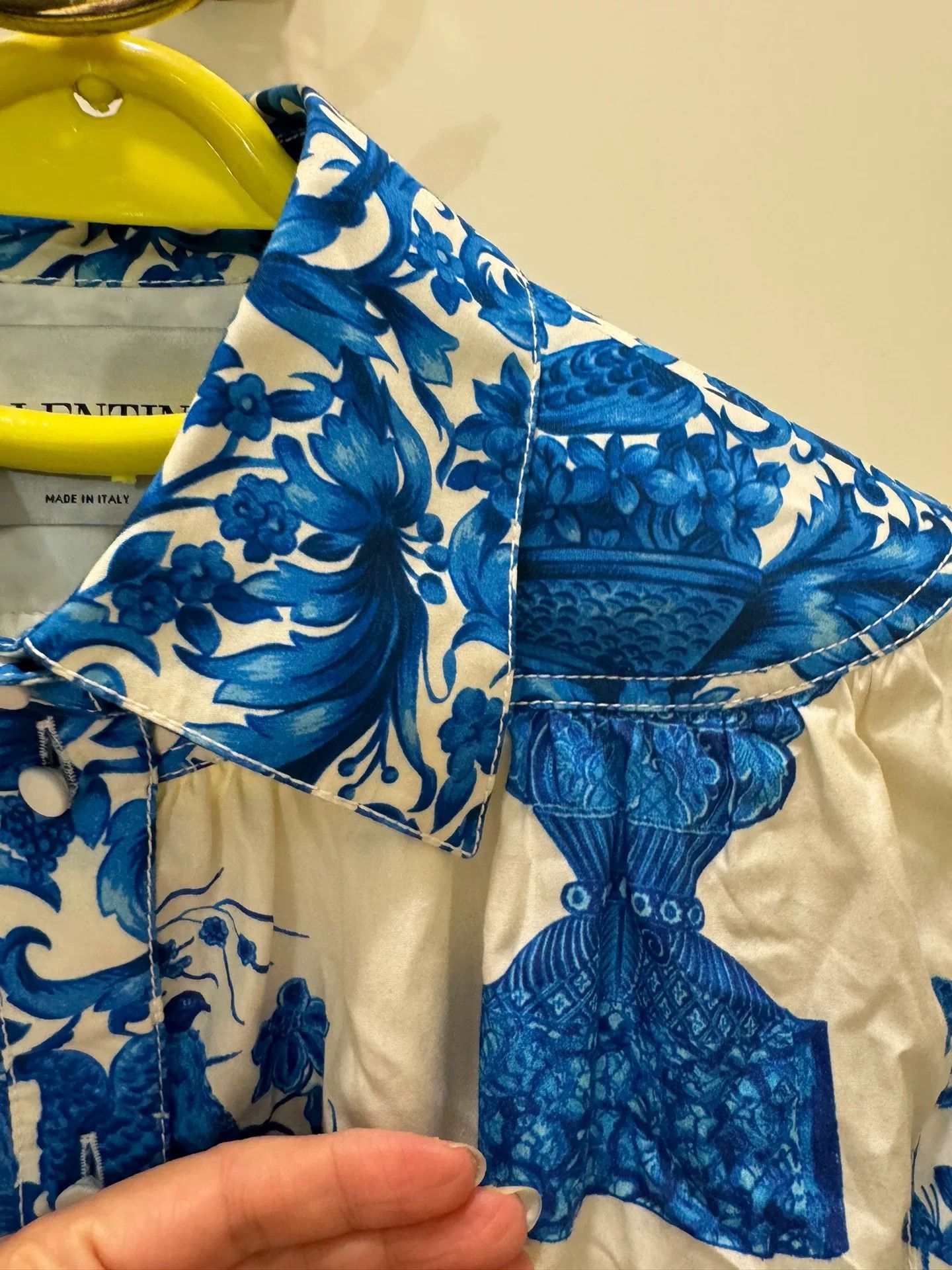 Valentino Valentino Blue and White Cotton Dress Size US M / EU 48-50 / 2 - 3 Thumbnail