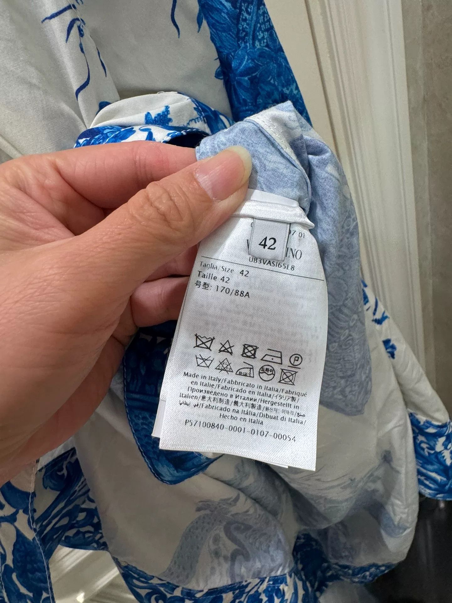 Valentino Valentino Blue and White Cotton Dress Size US M / EU 48-50 / 2 - 6 Thumbnail