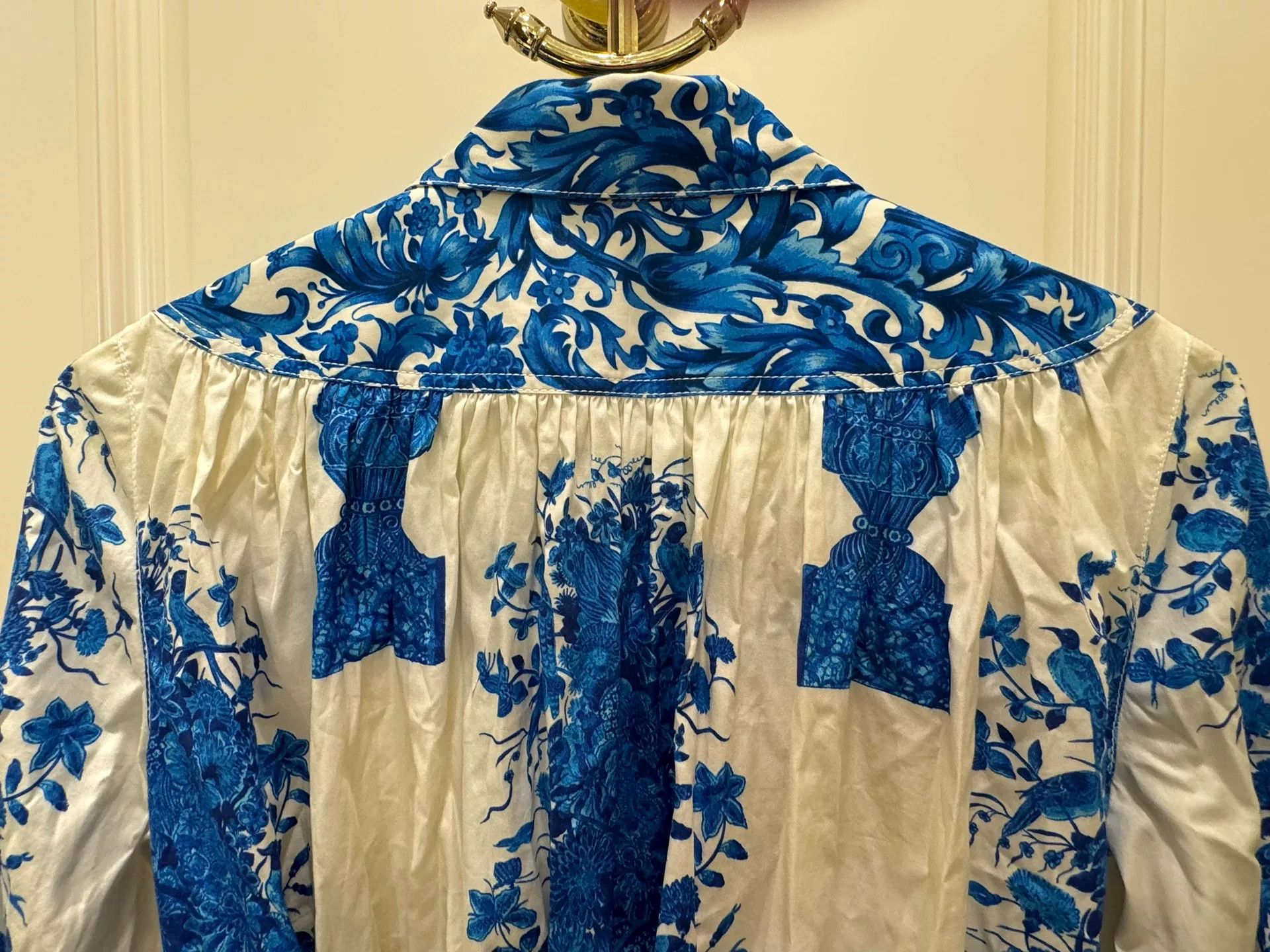 Valentino Valentino Blue and White Cotton Dress Size US M / EU 48-50 / 2 - 4 Thumbnail