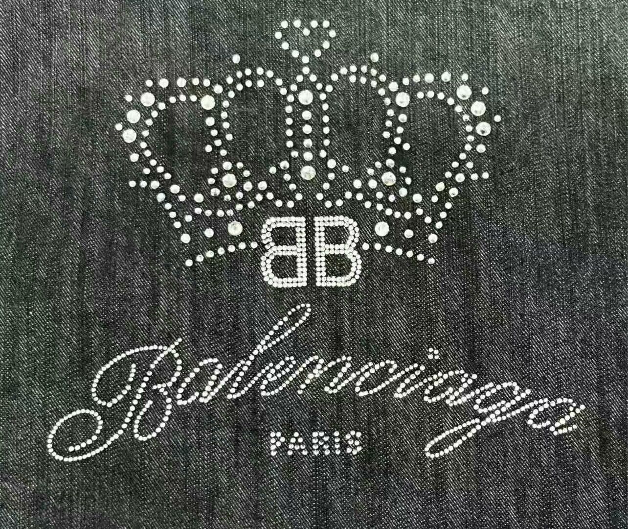 Balenciaga Balenciaga SS24 Denim Jacket with Crystal Logo Size US M / EU 48-50 / 2 - 5 Thumbnail