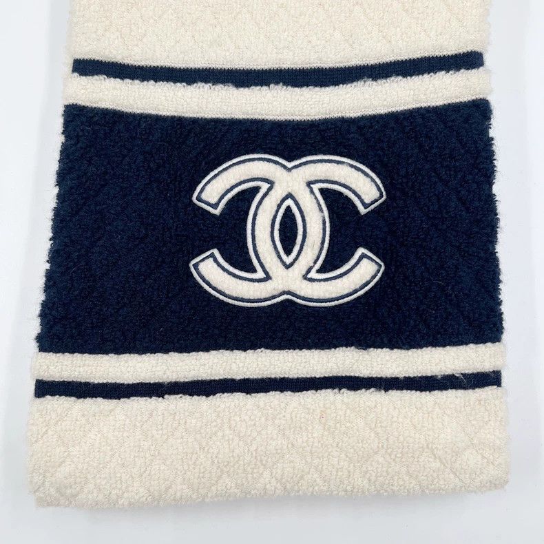 Chanel Chanel Ski Series Blue White Logo Scarf Size ONE SIZE - 5 Thumbnail
