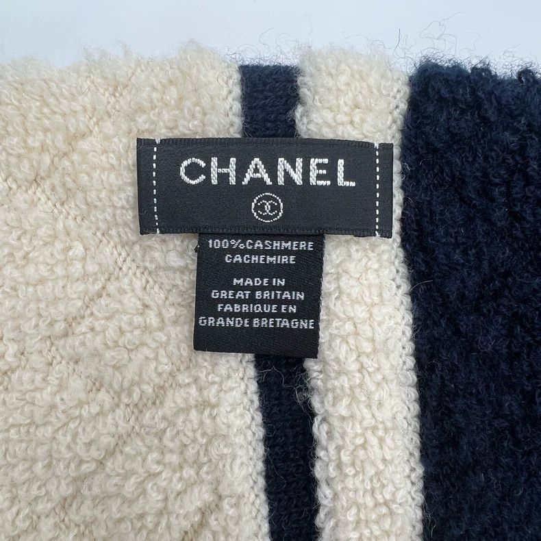 Chanel Chanel Ski Series Blue White Logo Scarf Size ONE SIZE - 6 Thumbnail