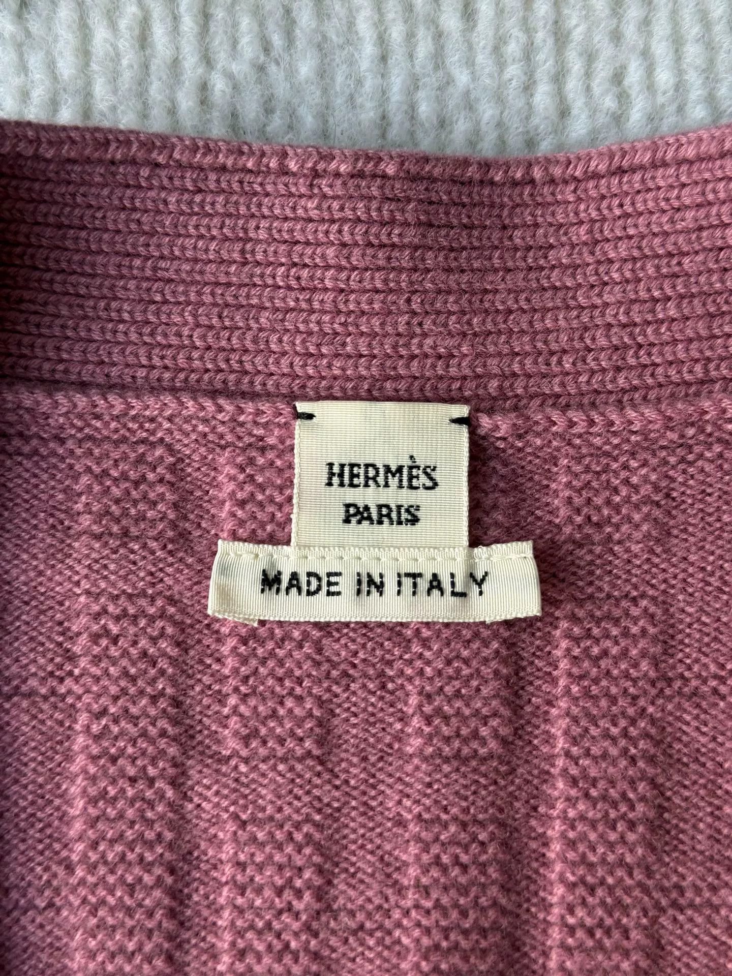 Hermes Hermes Pink Purple H Cashmere Cardigan Size US XS / EU 42 / 0 - 4 Thumbnail