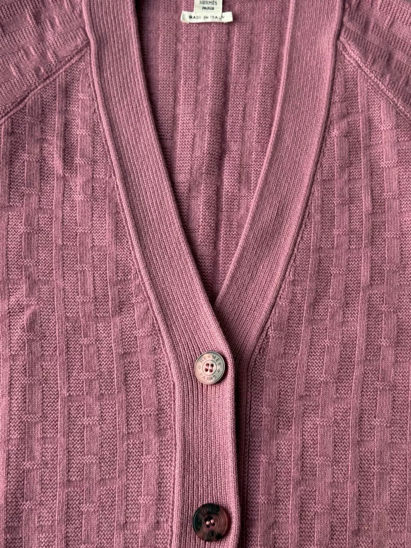 Hermes Hermes Pink Purple H Cashmere Cardigan Size US XS / EU 42 / 0 - 3 Thumbnail
