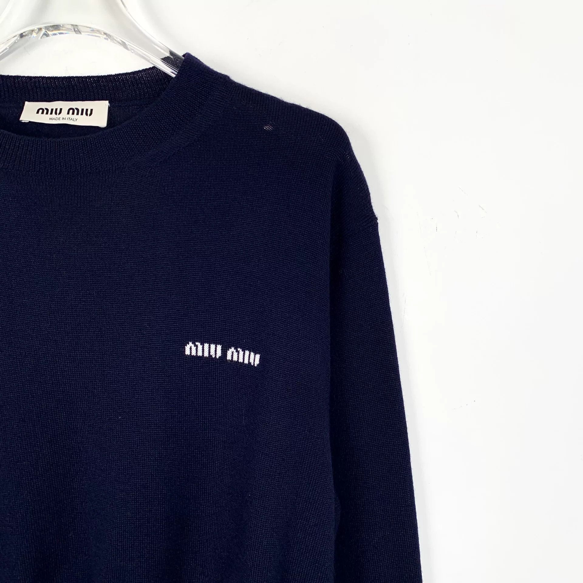 Miu Miu miu miu navy logo knit sweater Size US S / EU 44-46 / 1 - 3 Thumbnail