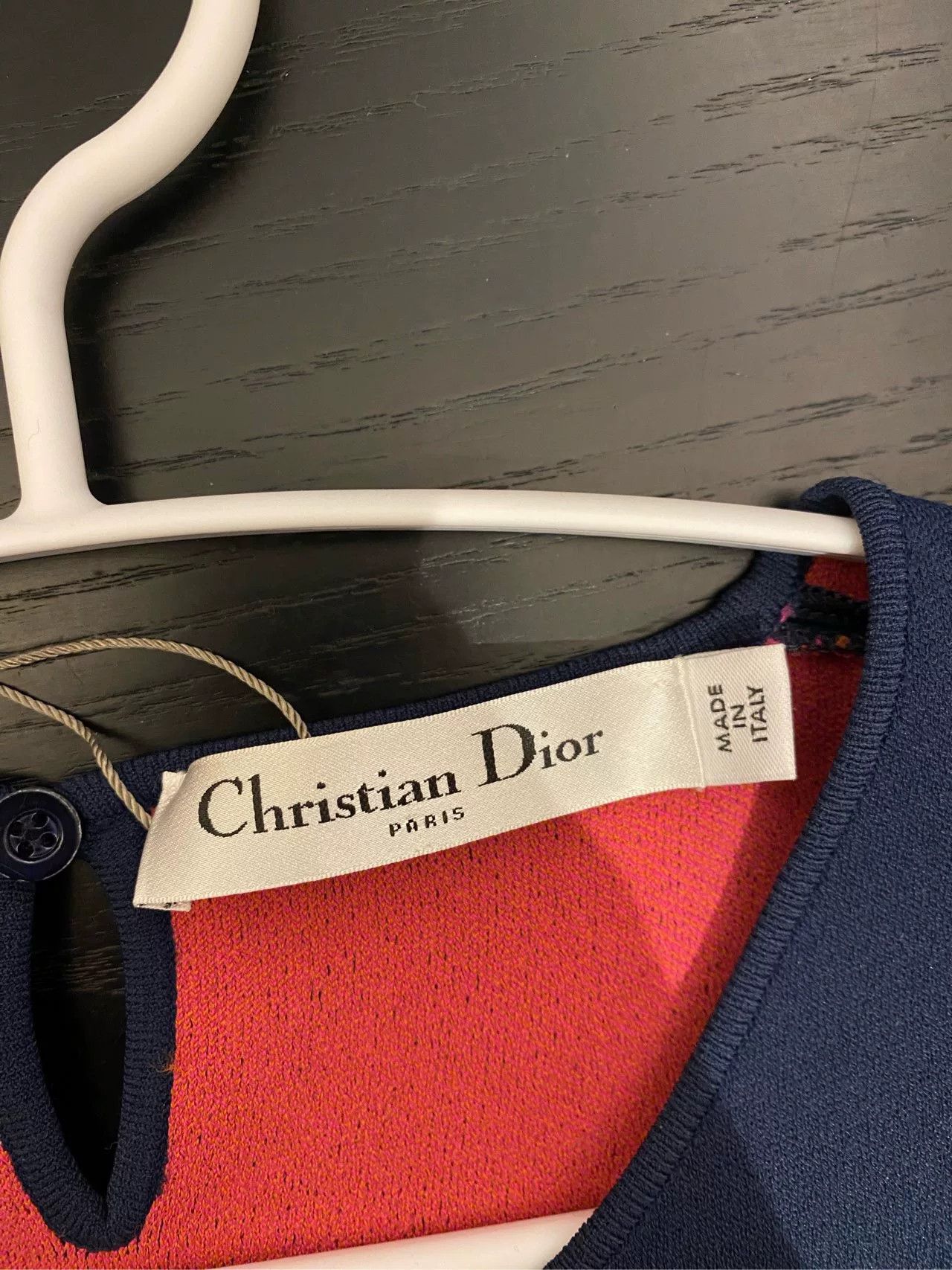 Dior elegant navy blue embroidered dress by Dior Size US 34 / EU 50 - 4 Thumbnail