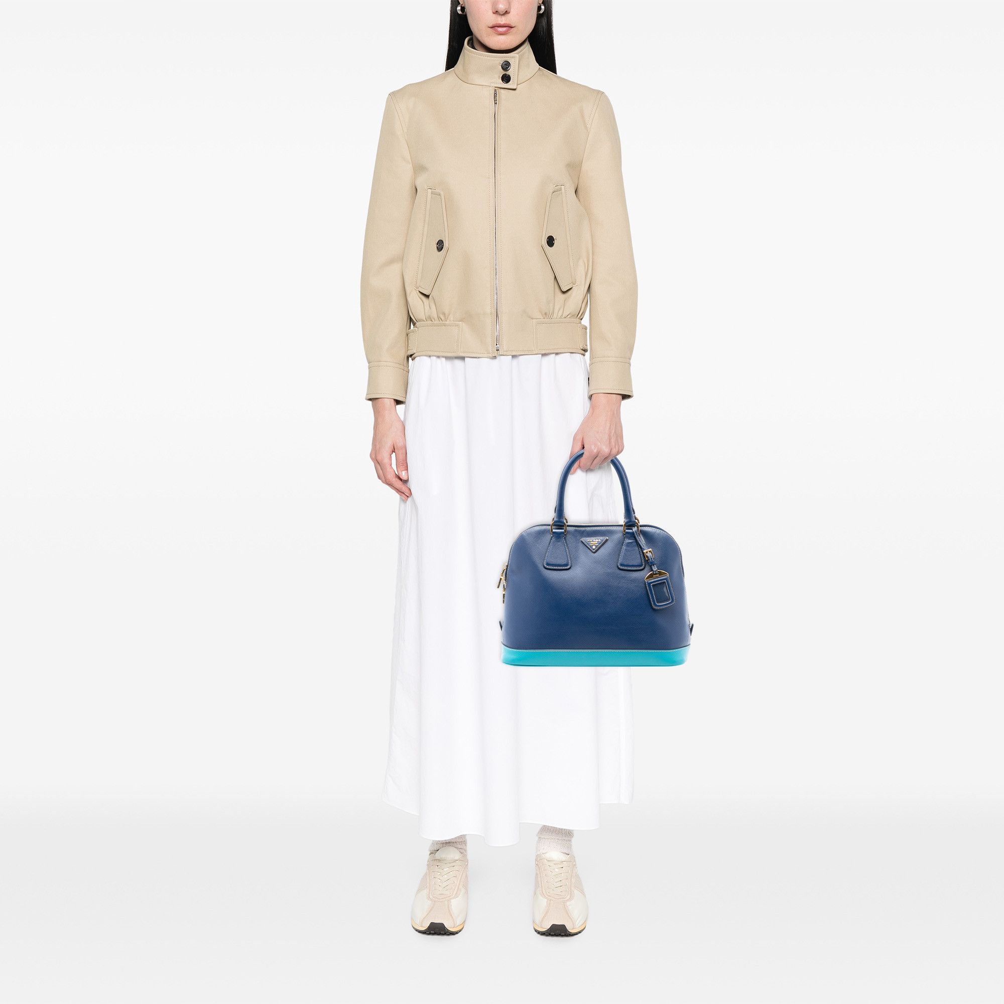 Prada Prada Bicolor Saffiano Lux Promenade Dome Handbag Size ONE SIZE - 6 Thumbnail