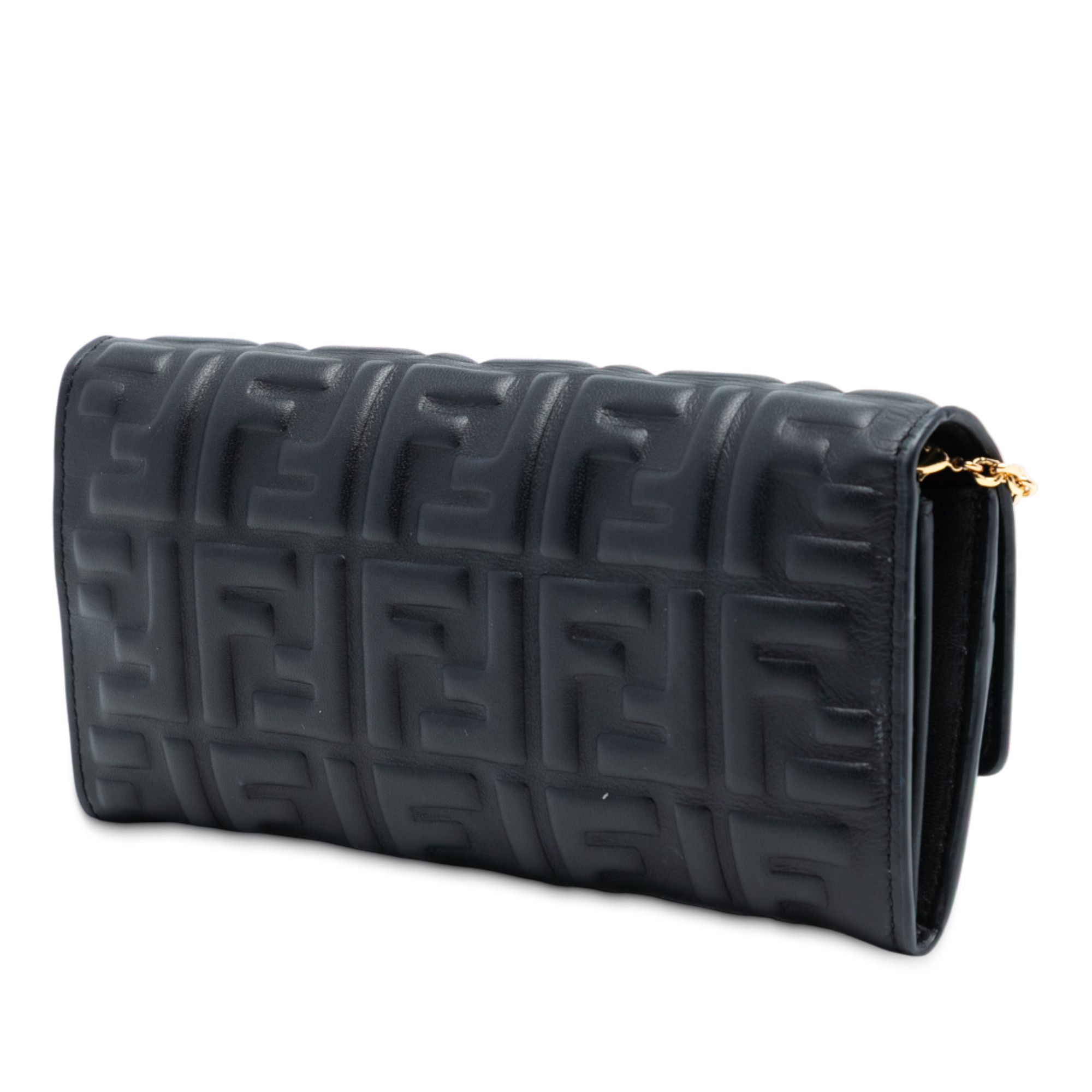 Fendi Fendi Zucca Embossed Nappa Baguette Continental Wallet With Chain Size ONE SIZE - 2 Thumbnail