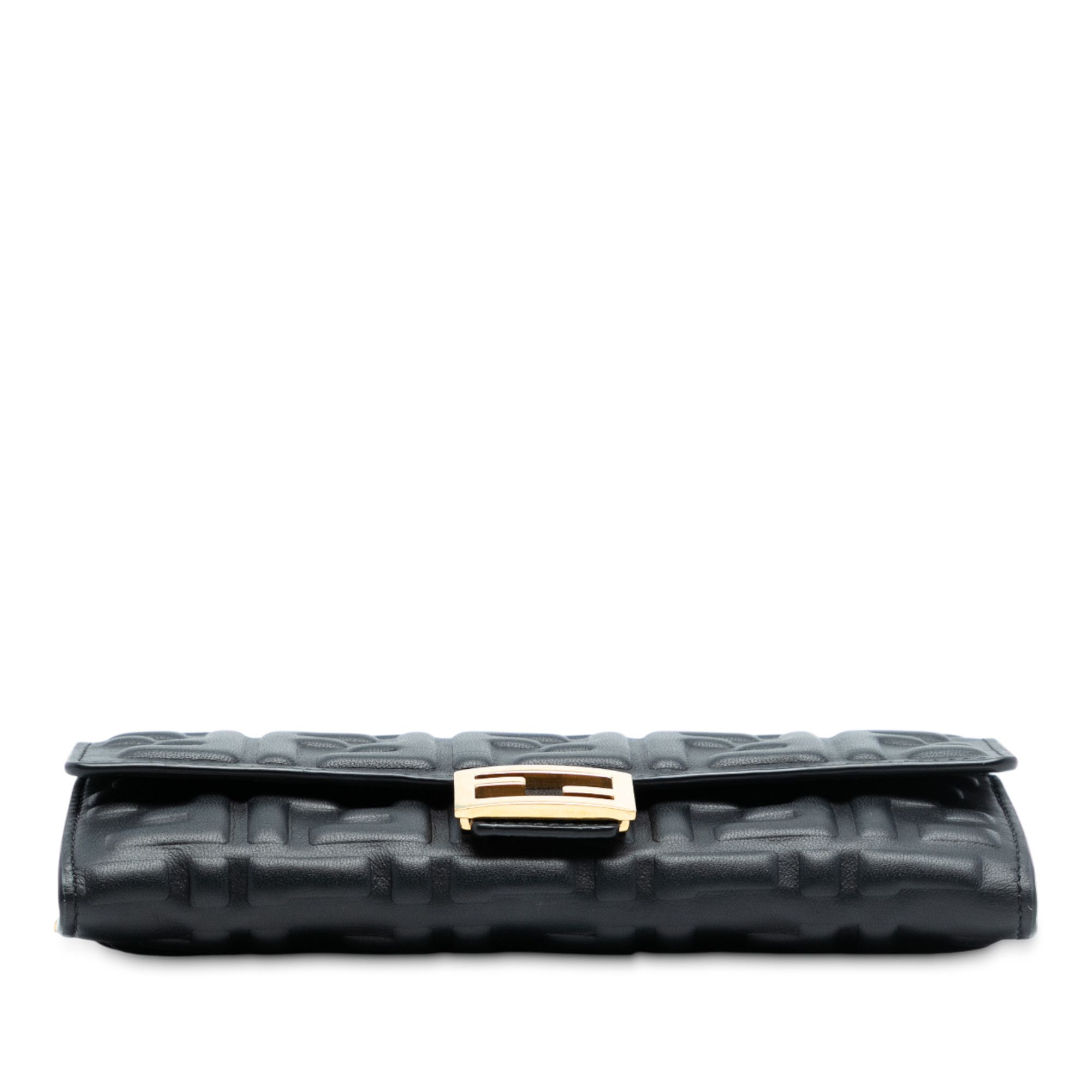 Fendi Fendi Zucca Embossed Nappa Baguette Continental Wallet With Chain Size ONE SIZE - 3 Thumbnail