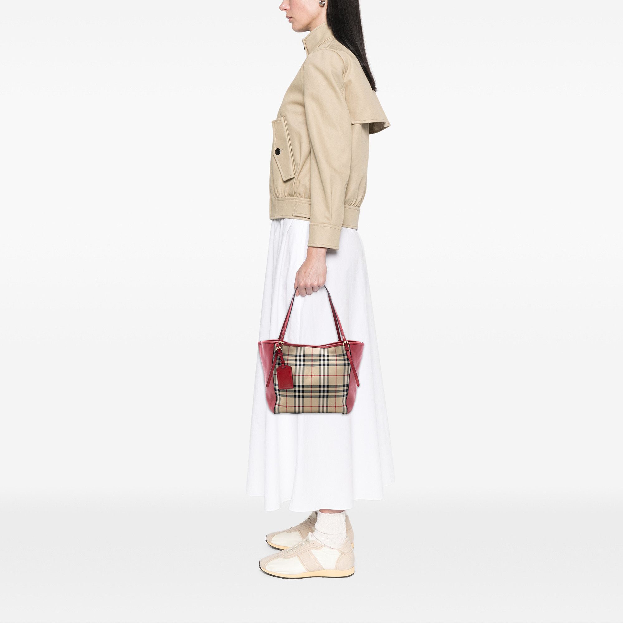 Burberry Burberry Small Haymarket Check Canvas and Leather Canterbury Tote Size ONE SIZE - 7 Thumbnail