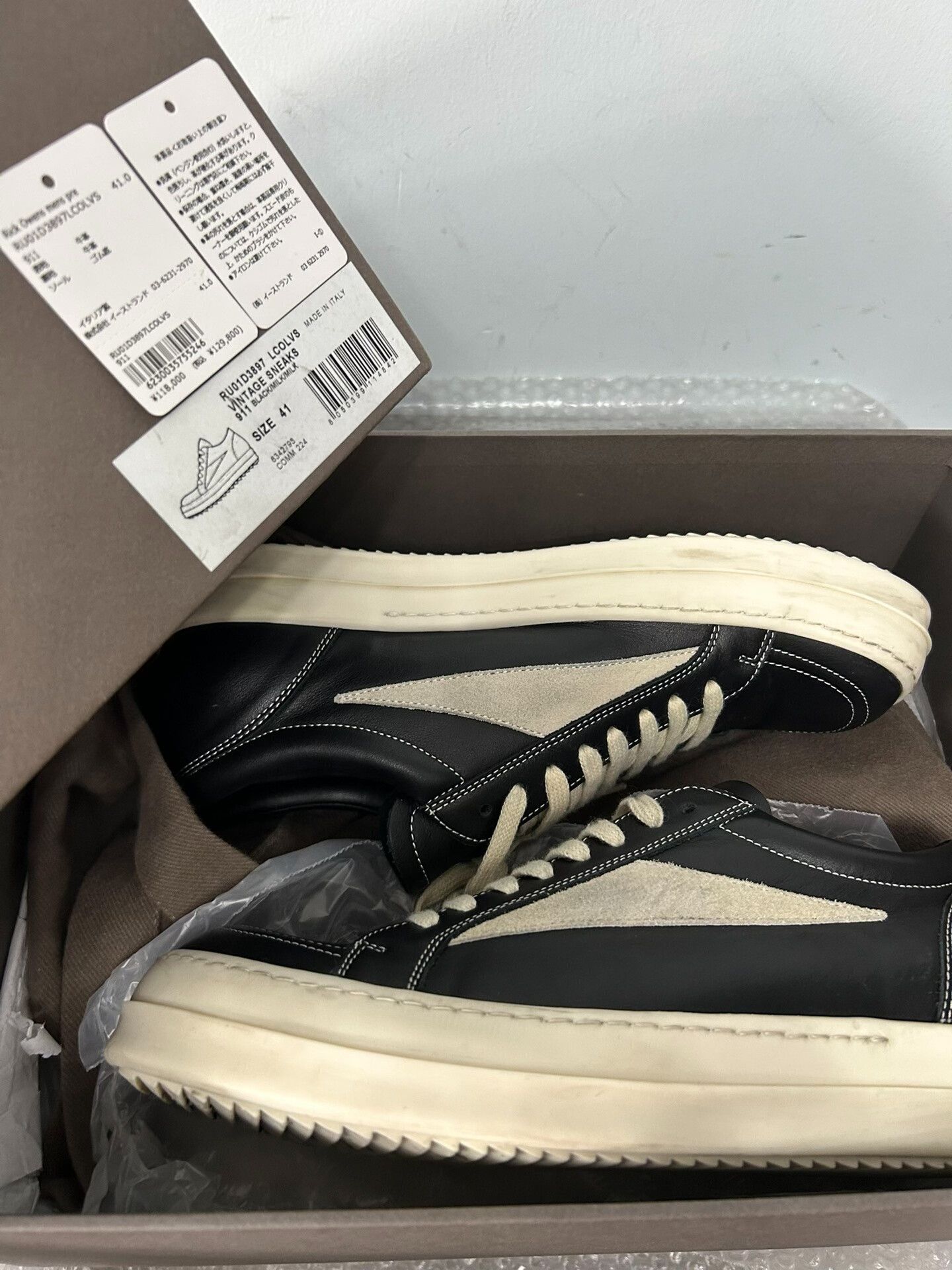 Rick Owens rick owens black leather sneakers size 41 Size US 8 / EU 41 - 7 Thumbnail