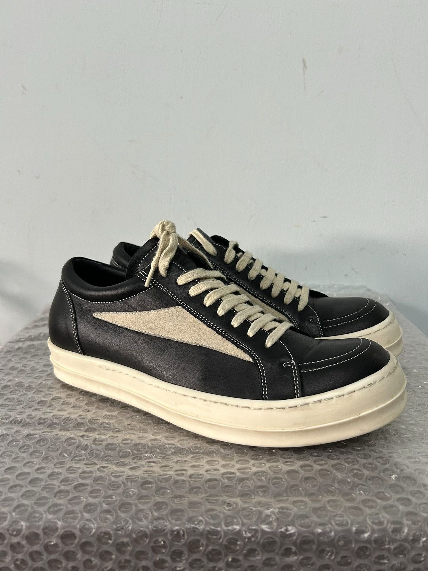 Rick Owens rick owens black leather sneakers size 41 Size US 8 / EU 41 - 3 Thumbnail