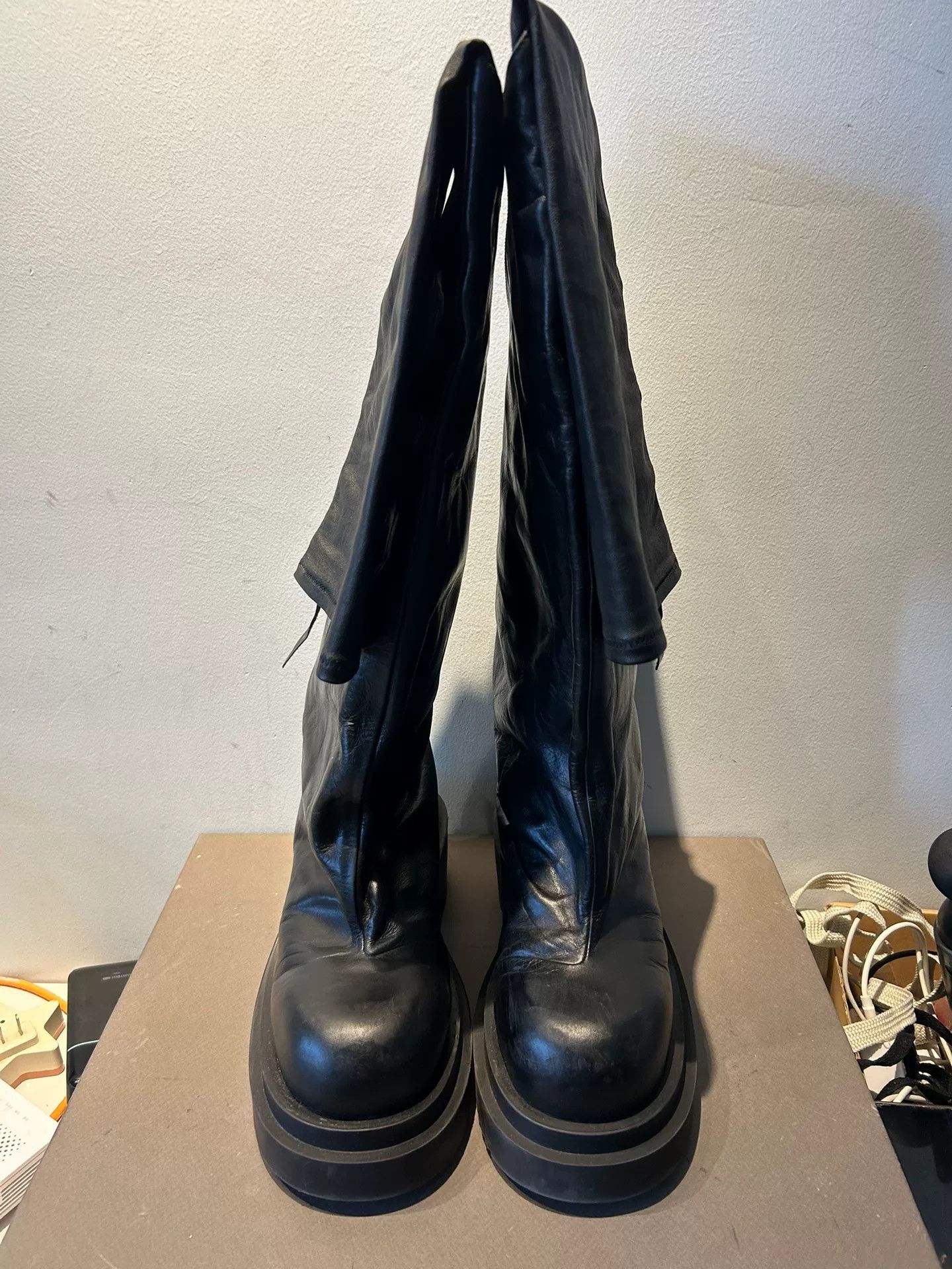 Rick Owens rick owens bogun luxor flared leather boots Size US 8 / IT 38 - 2 Thumbnail