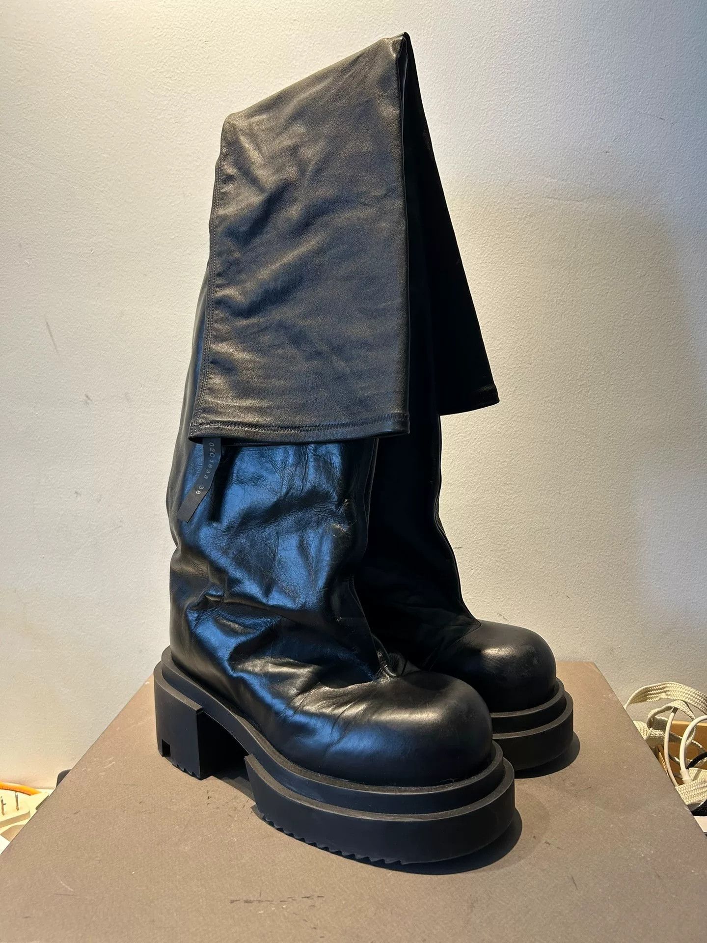 Rick Owens rick owens bogun luxor flared leather boots Size US 8 / IT 38 - 3 Thumbnail