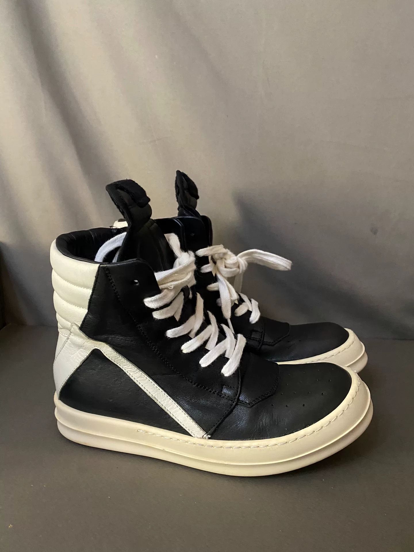 Rick Owens rick owens black leather high-top sneakers Size US 6.5 / EU 39-40 - 2 Thumbnail