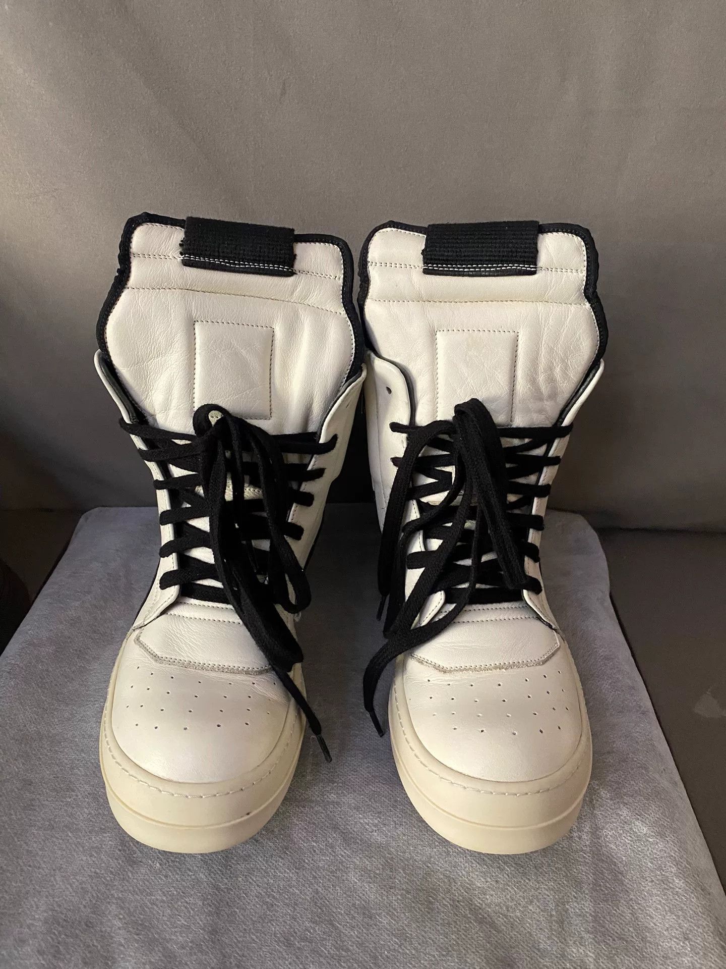 Rick Owens rick owens black and white high-top sneakers Size US 5.5 / EU 38 - 2 Thumbnail