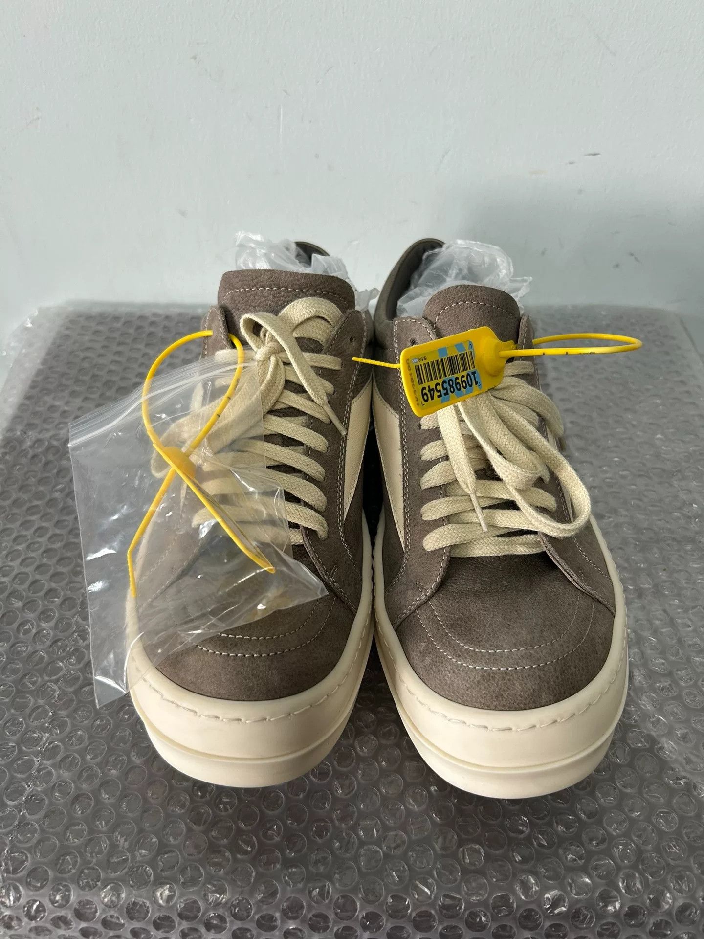stylish rick owens brown suede sneakers