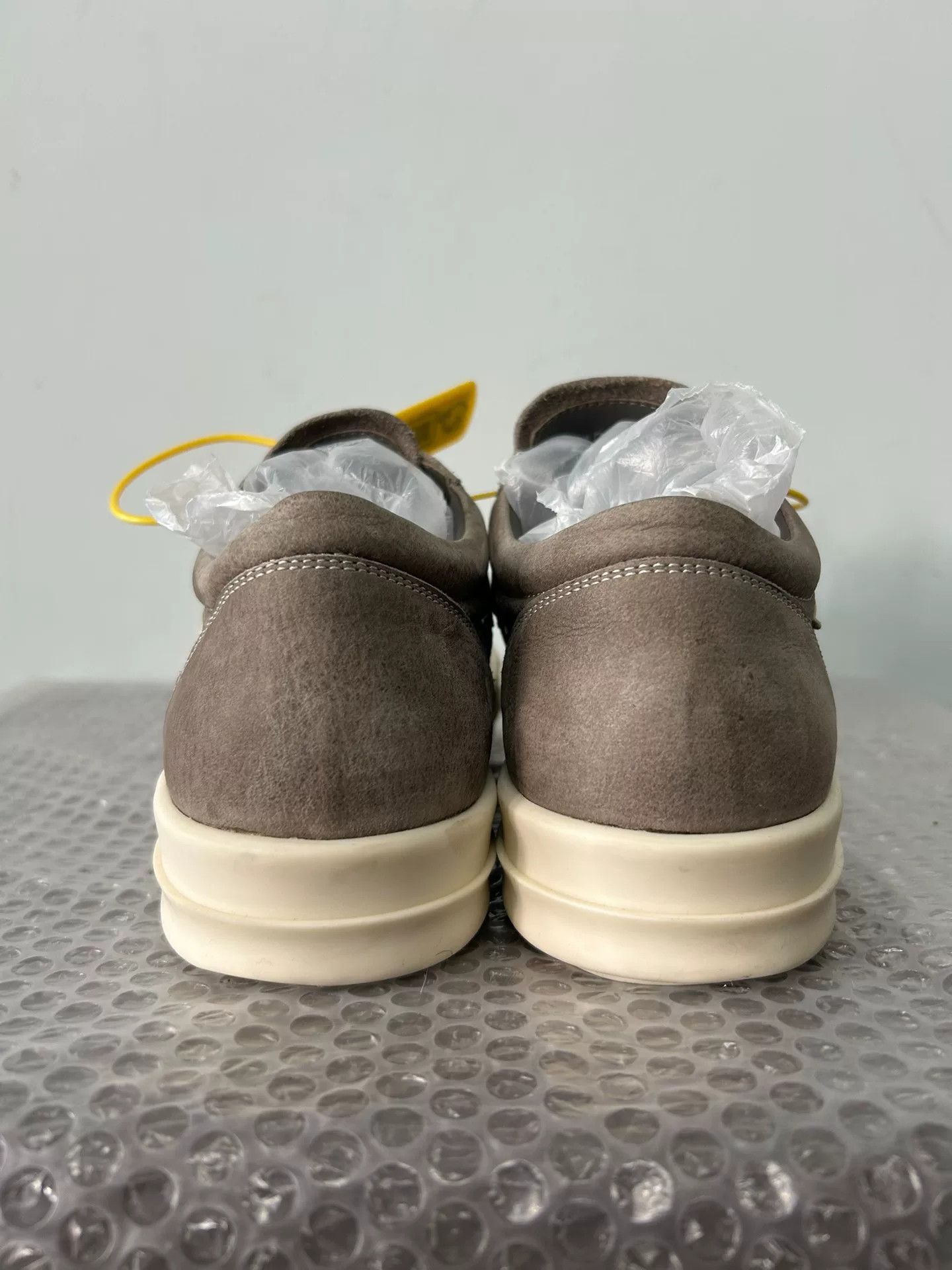 stylish rick owens brown suede sneakers