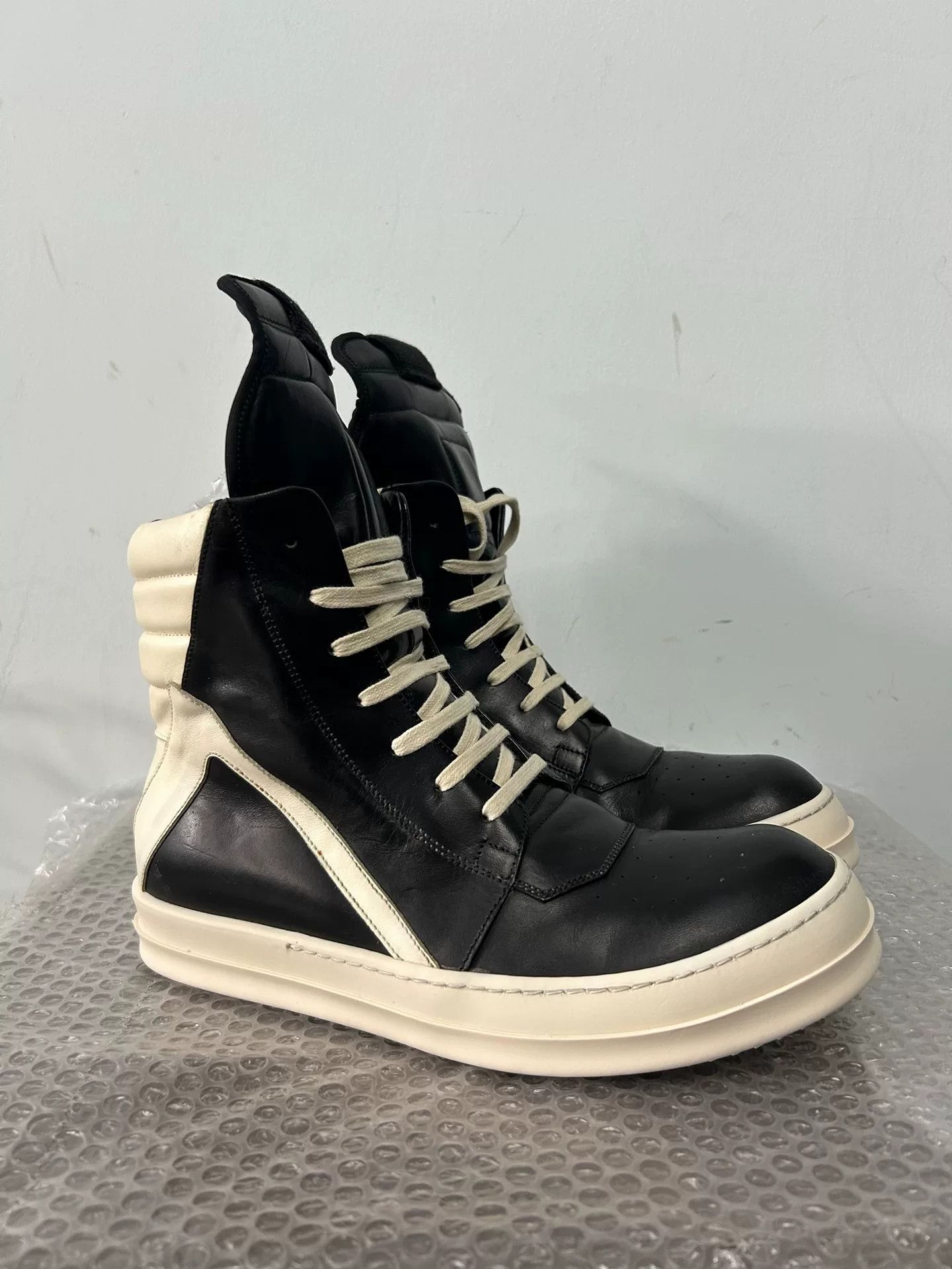 Rick Owens rick owens oversized high-top leather sneakers Size US 8 / EU 41 - 3 Thumbnail
