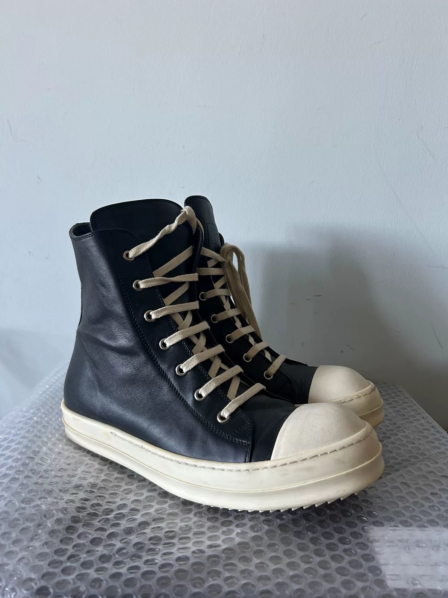 Rick Owens rick owens high-top leather sneakers size 42 Size US 9 / EU 42 - 3 Thumbnail