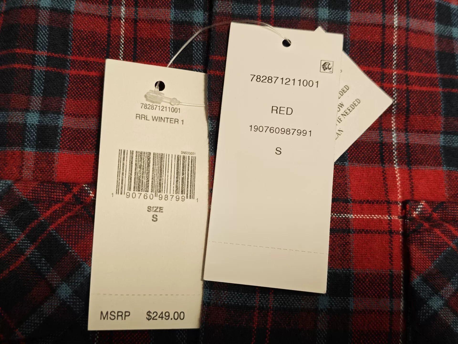 RRL Ralph Lauren Ralph Lauren RRL Red Black Plaid Shirt Size US S / EU 44-46 / 1 - 3 Thumbnail