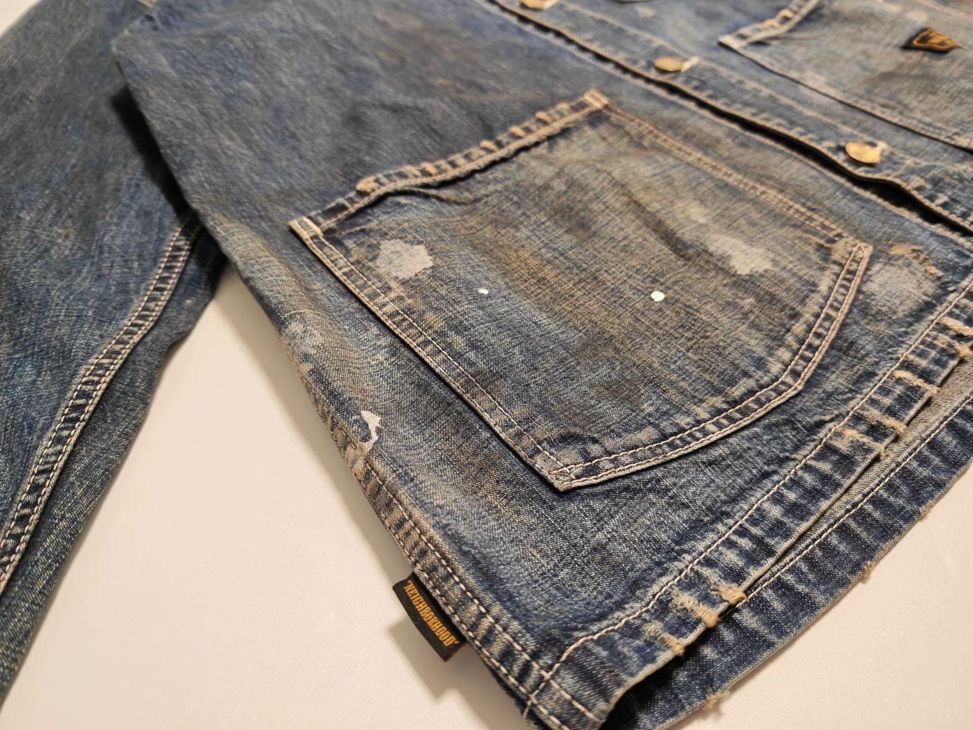 Neighborhood vintage faded ink splatter denim shirt Size US L / EU 52-54 / 3 - 3 Thumbnail