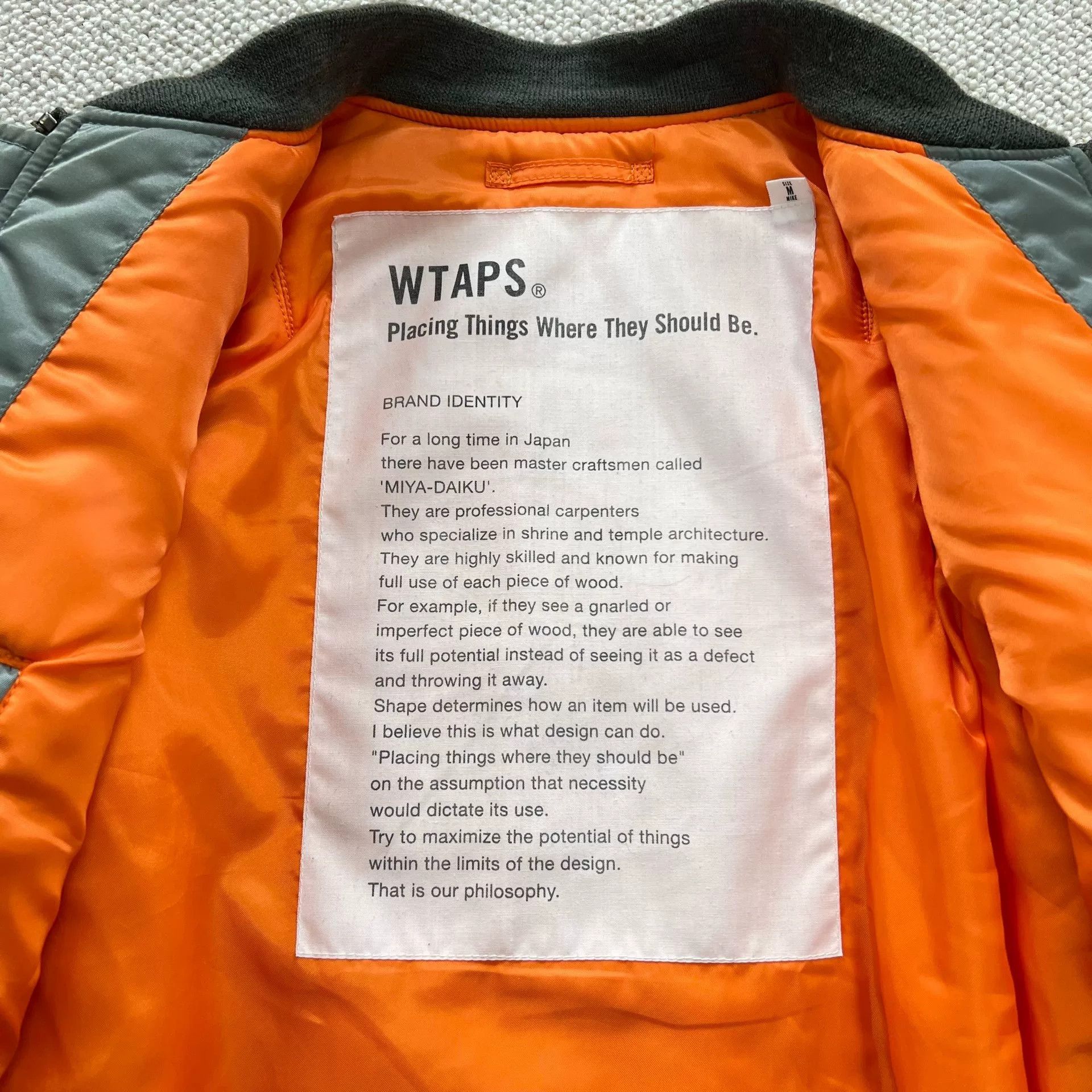 Wtaps WTAPS MA1 Flight Jacket Vintage Style Outerwear Size US M / EU 48-50 / 2 - 8 Thumbnail