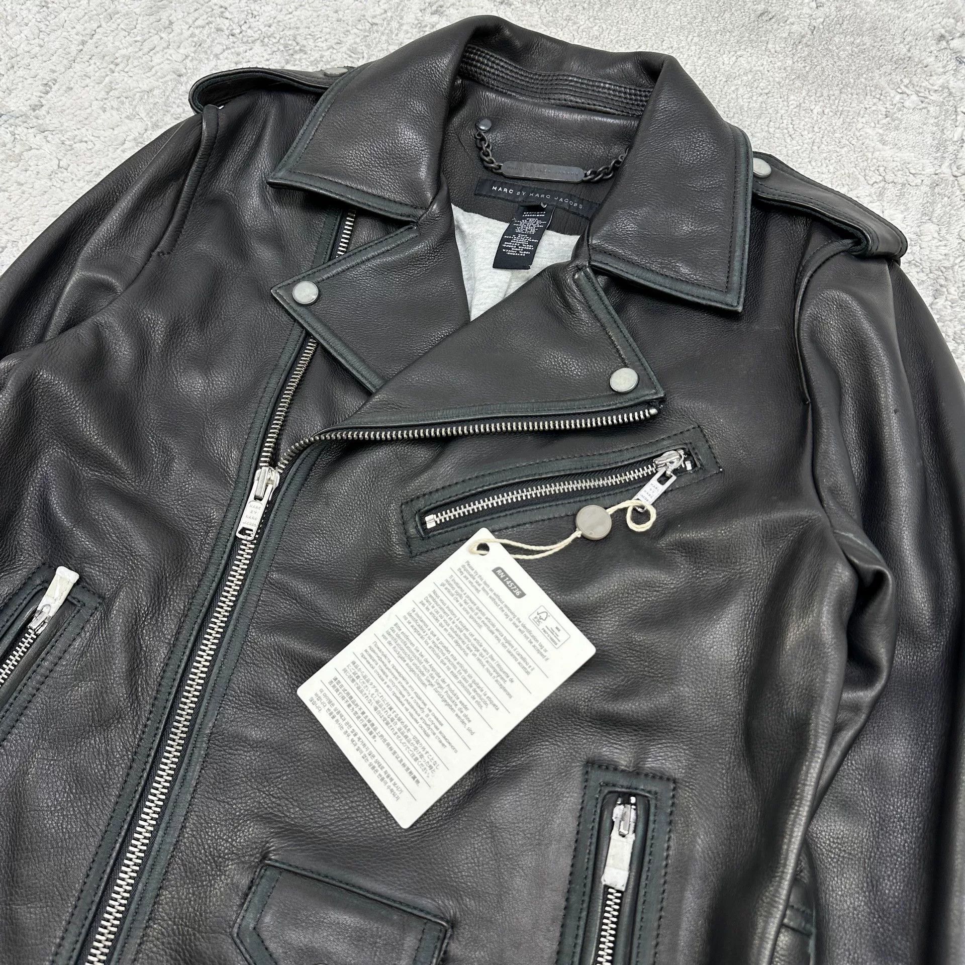 Marc by Marc Jacobs black leather biker jacket by marc jacobs Size US S / EU 44-46 / 1 - 2 Thumbnail