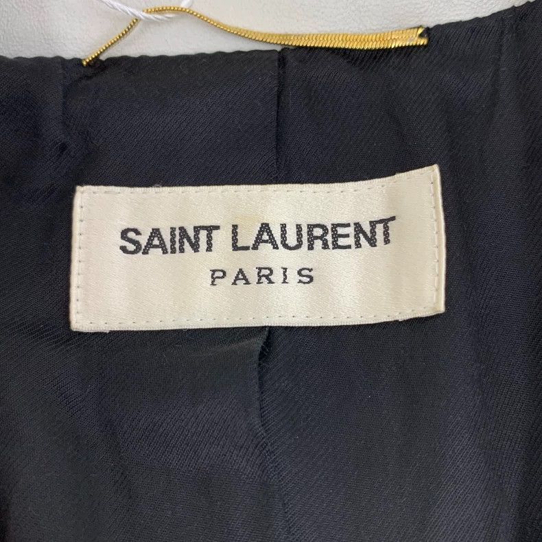 Saint Laurent Paris Saint Laurent White Leather Collar Zip Jacket Size US XS / EU 42 / 0 - 5 Thumbnail