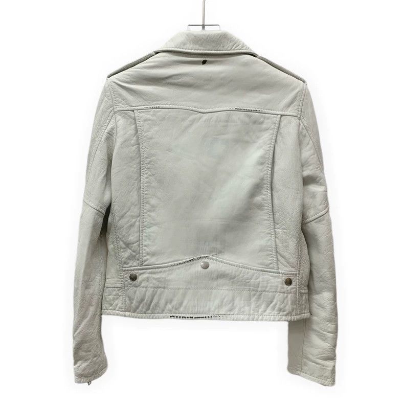 Saint Laurent Paris Saint Laurent White Leather Collar Zip Jacket Size US XS / EU 42 / 0 - 2 Thumbnail