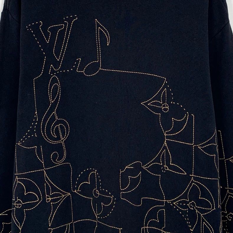 Louis Vuitton Louis Vuitton Black Logo Embroidered Sweater Size US XXL / EU 58 / 5 - 4 Thumbnail