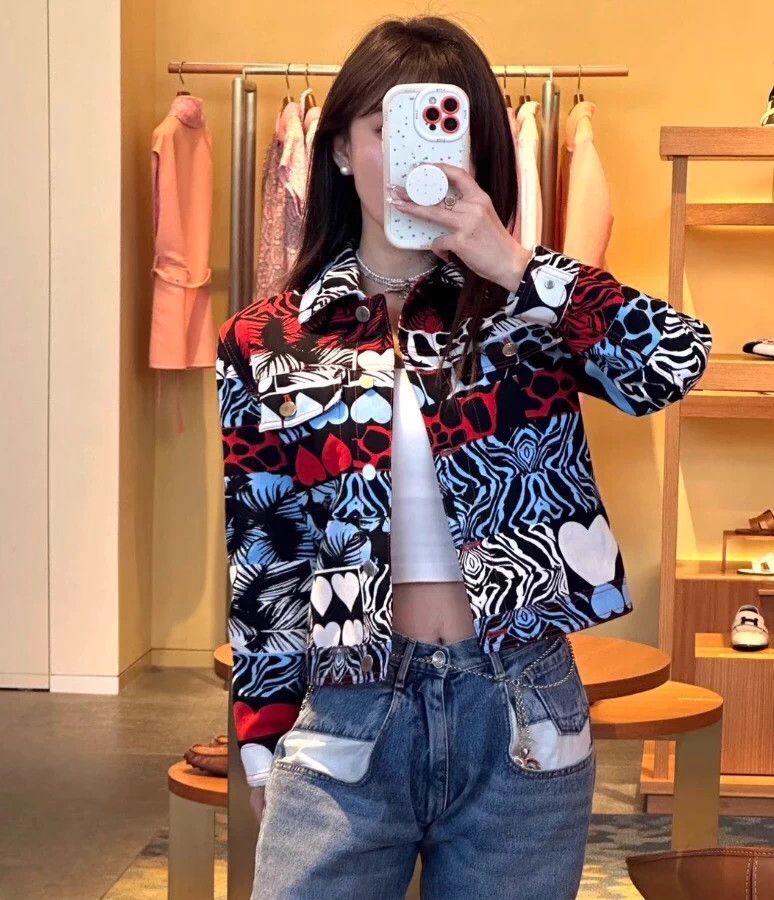 Hermes Hermes Colorblock Heart Print Jacket Size US XS / EU 42 / 0 - 8 Thumbnail