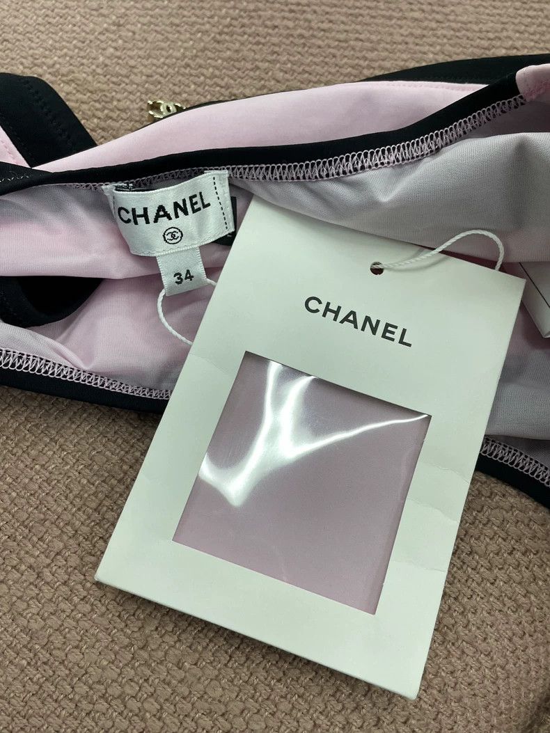 Chanel Chanel Coco Beach Pink Black Striped Top Size US XS / EU 42 / 0 - 4 Thumbnail