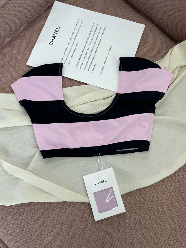 Chanel Chanel Coco Beach Pink Black Striped Top Size US XS / EU 42 / 0 - 3 Thumbnail
