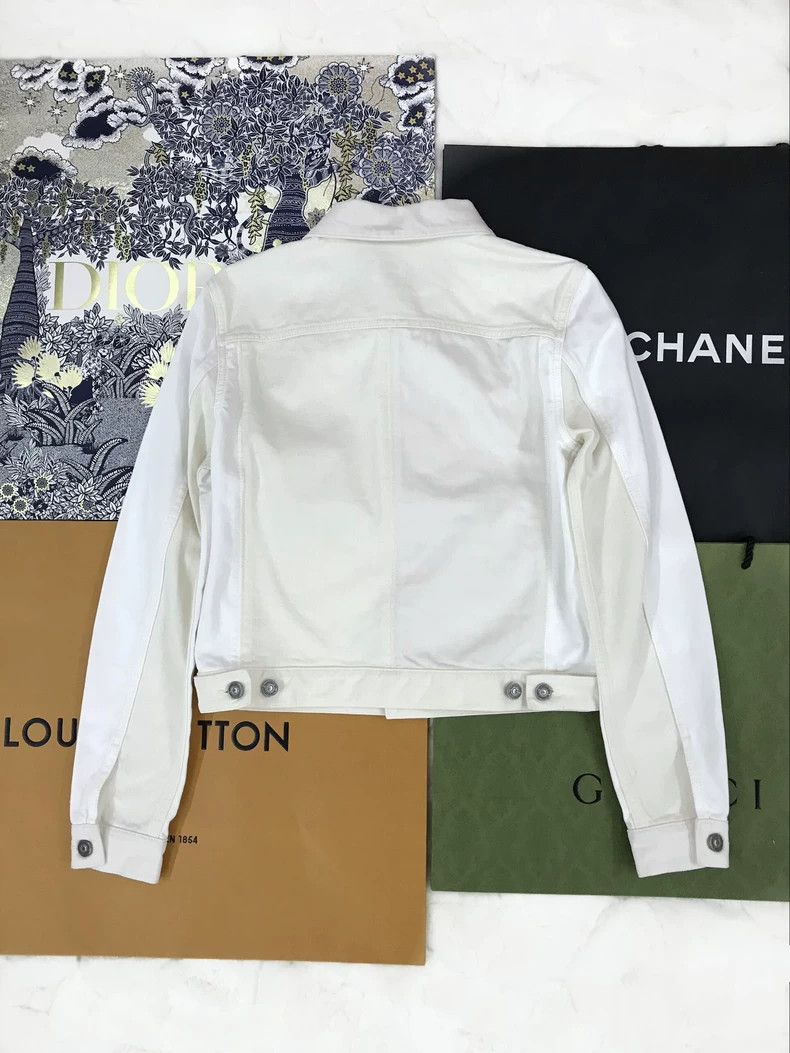 Dior Dior White Bee Denim Jacket Size US M / EU 48-50 / 2 - 2 Thumbnail