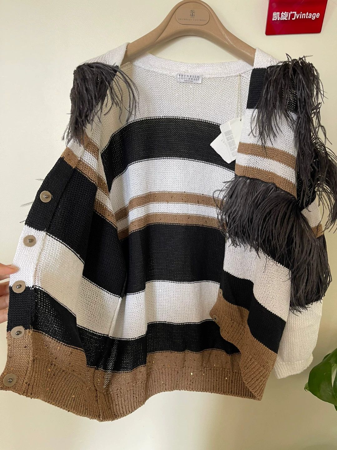 Brunello Cucinelli Brunello Cucinelli Feather Sequin Cardigan Size US L / EU 52-54 / 3 - 5 Thumbnail