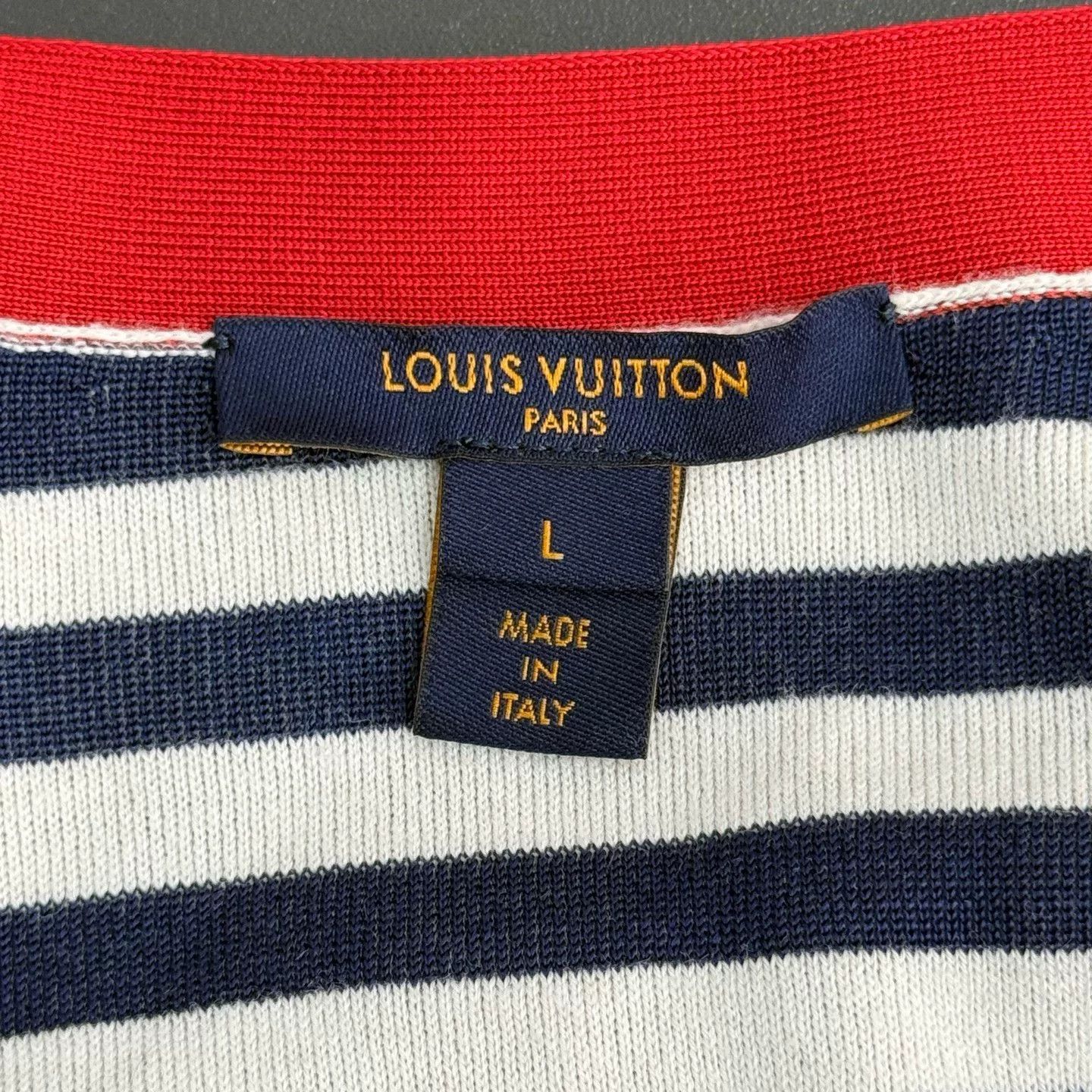 Louis Vuitton Louis Vuitton Blue Stripe Logo Cardigan Size US L / EU 52-54 / 3 - 5 Thumbnail