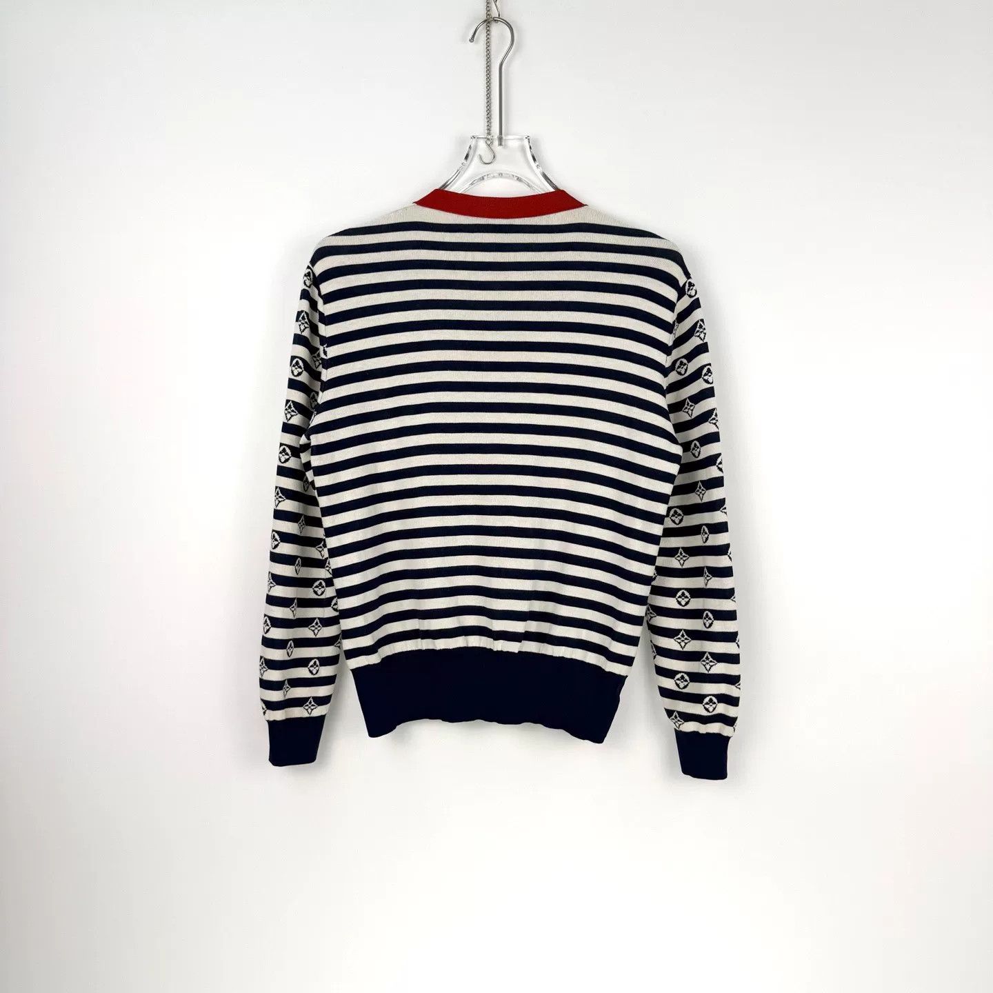 Louis Vuitton Louis Vuitton Blue Stripe Logo Cardigan Size US L / EU 52-54 / 3 - 4 Thumbnail