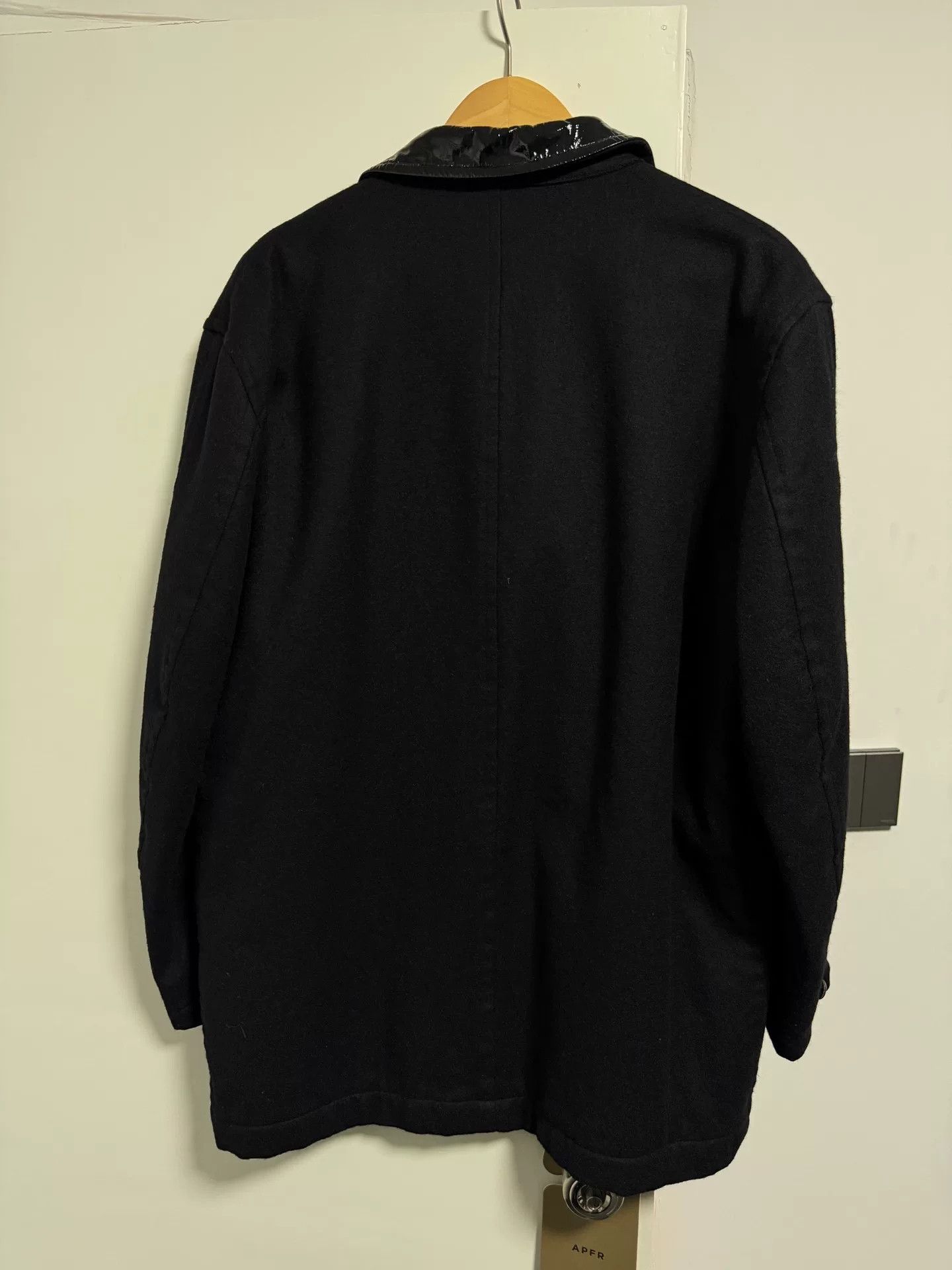Comme des Garcons CDG 1996AW Patent Collar Wool Coat Jacket Size US M / EU 48-50 / 2 - 7 Thumbnail
