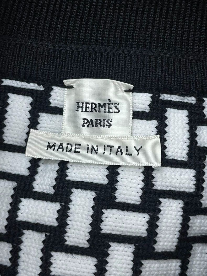 Hermes Hermes Black and White Mosaic Lapel Zip Jacket Coat Size US S / EU 44-46 / 1 - 4 Thumbnail