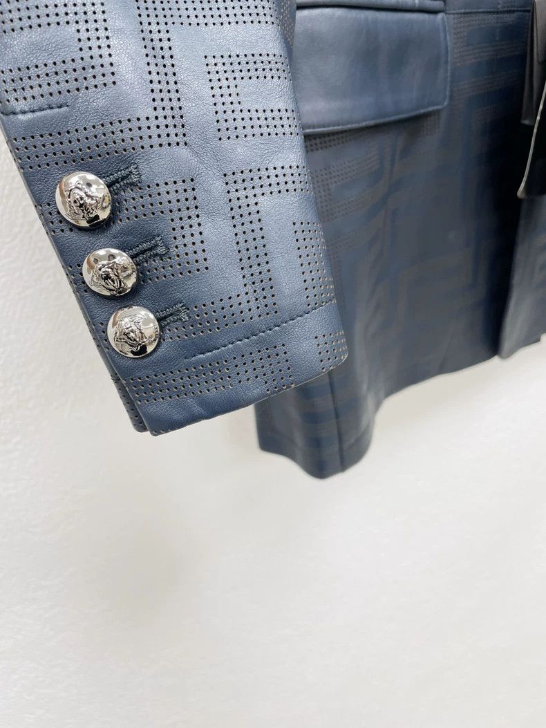 Versace Versace Medusa Silver Buckle Leather Jacket Size US M / EU 48-50 / 2 - 7 Thumbnail