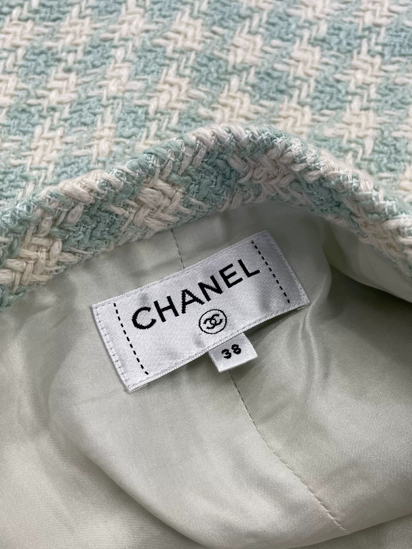 Chanel Chanel 23S Mint Green Plaid Mini Skirt Size US 38 / EU 54 - 4 Thumbnail