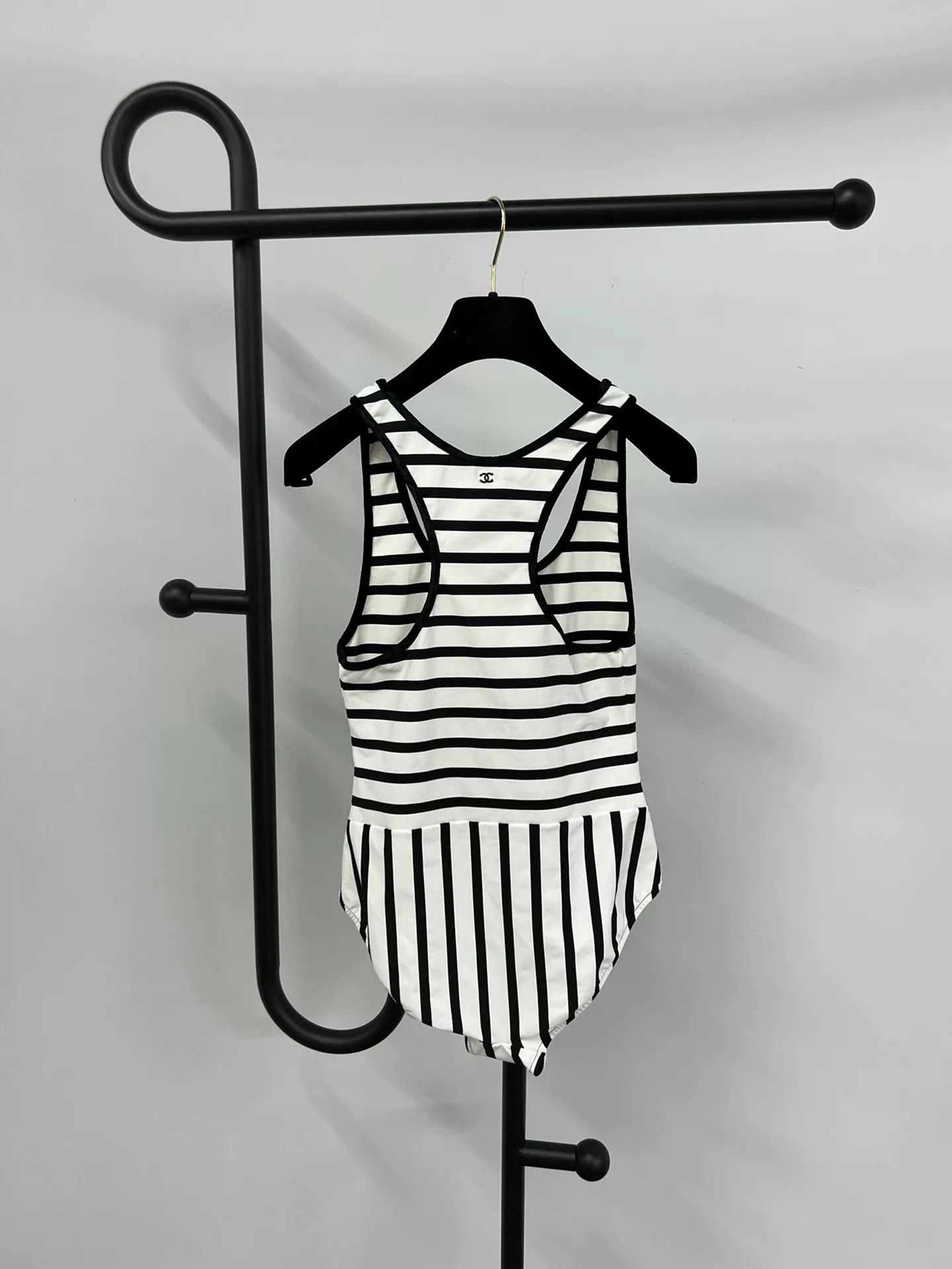 Chanel Chanel Black and White Striped Swimsuit Size US 38 / EU 54 - 2 Thumbnail