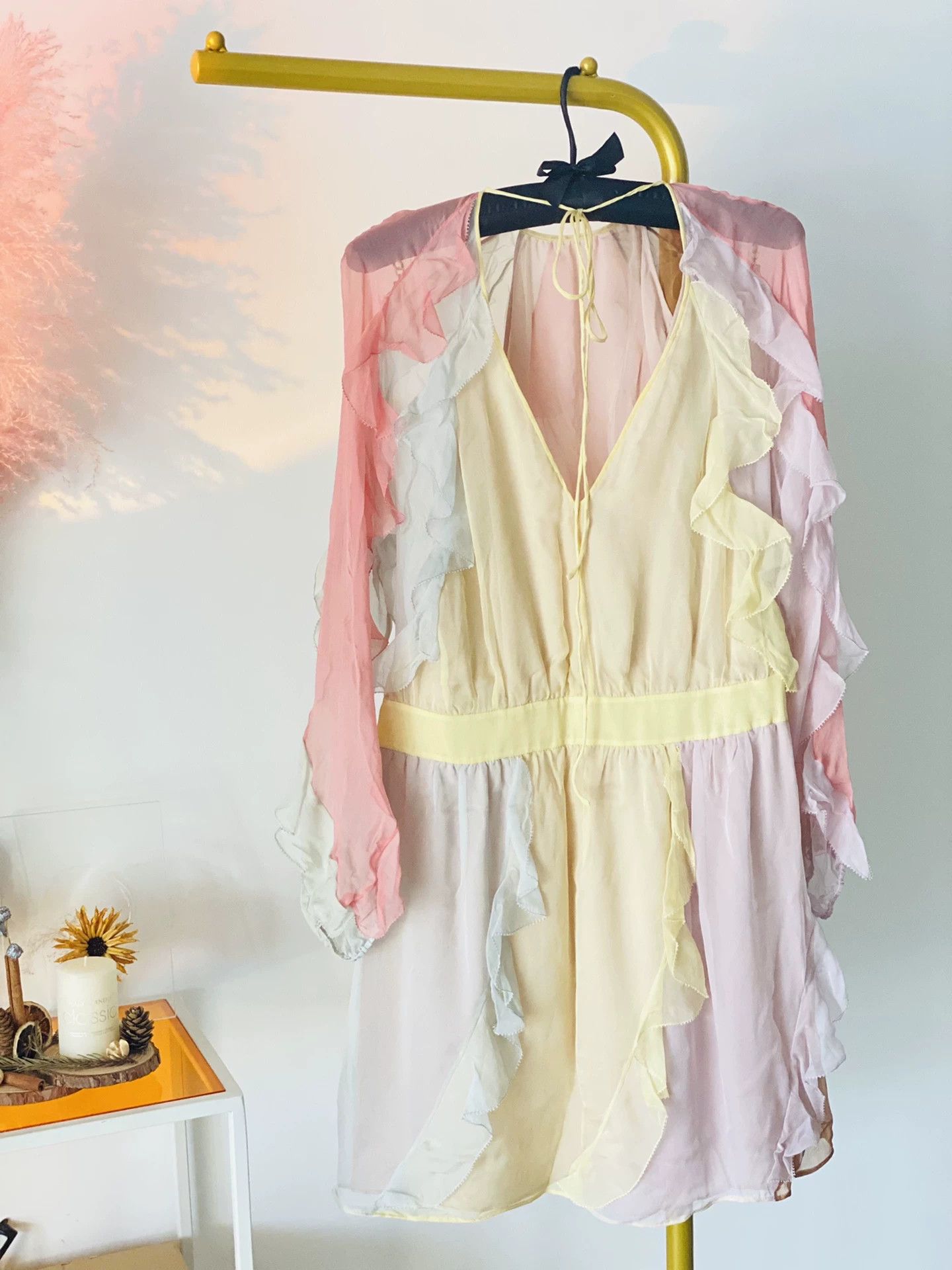 Valentino Valentino Rainbow Silk Dress Size US M / EU 48-50 / 2 - 2 Thumbnail