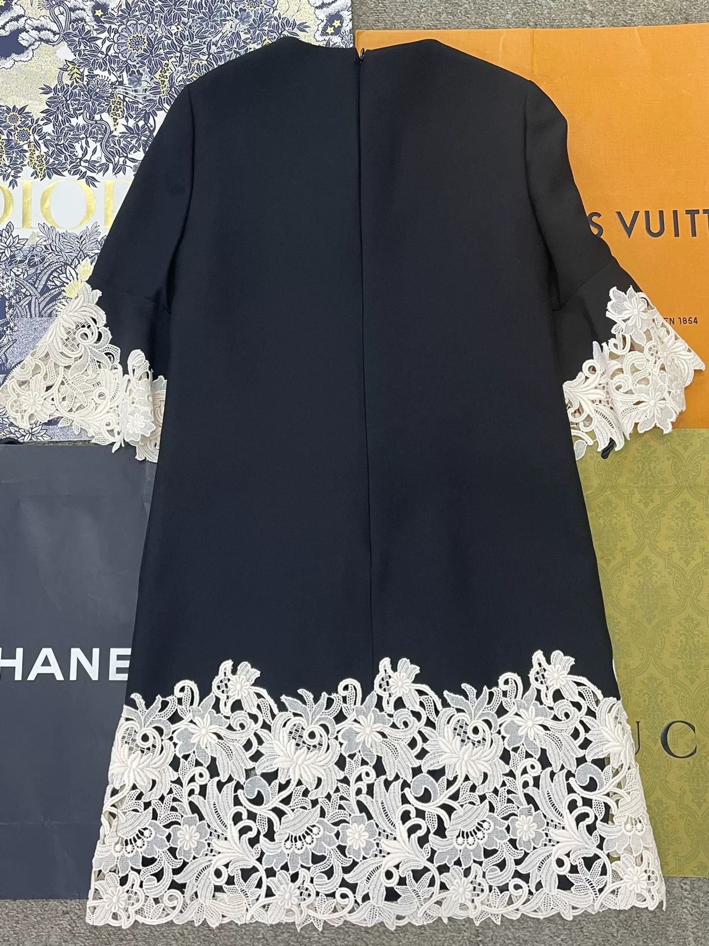 Valentino Black White Lace Dress
